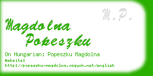 magdolna popeszku business card